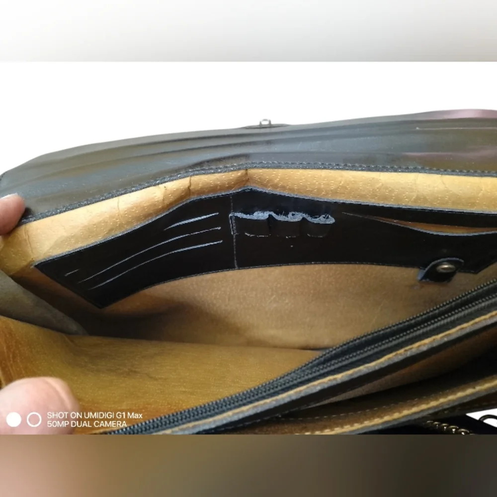 Luc D’Arvillers Vintage Italian Leather Briefcase Black Structured Old Money Bag